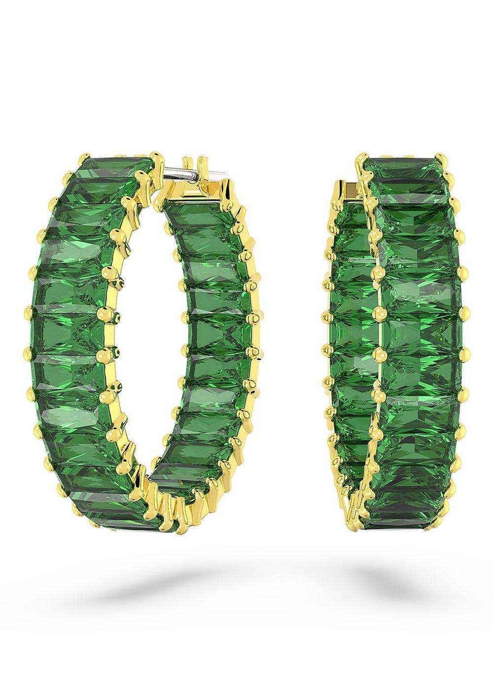 SWAROVSKI Matrix Hoop Baguette Earrings: Pure Elegance - Image 1