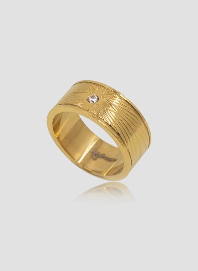 Lady Mauve SIRIUS 316L Gold-Plated Ring for Women - Image 1