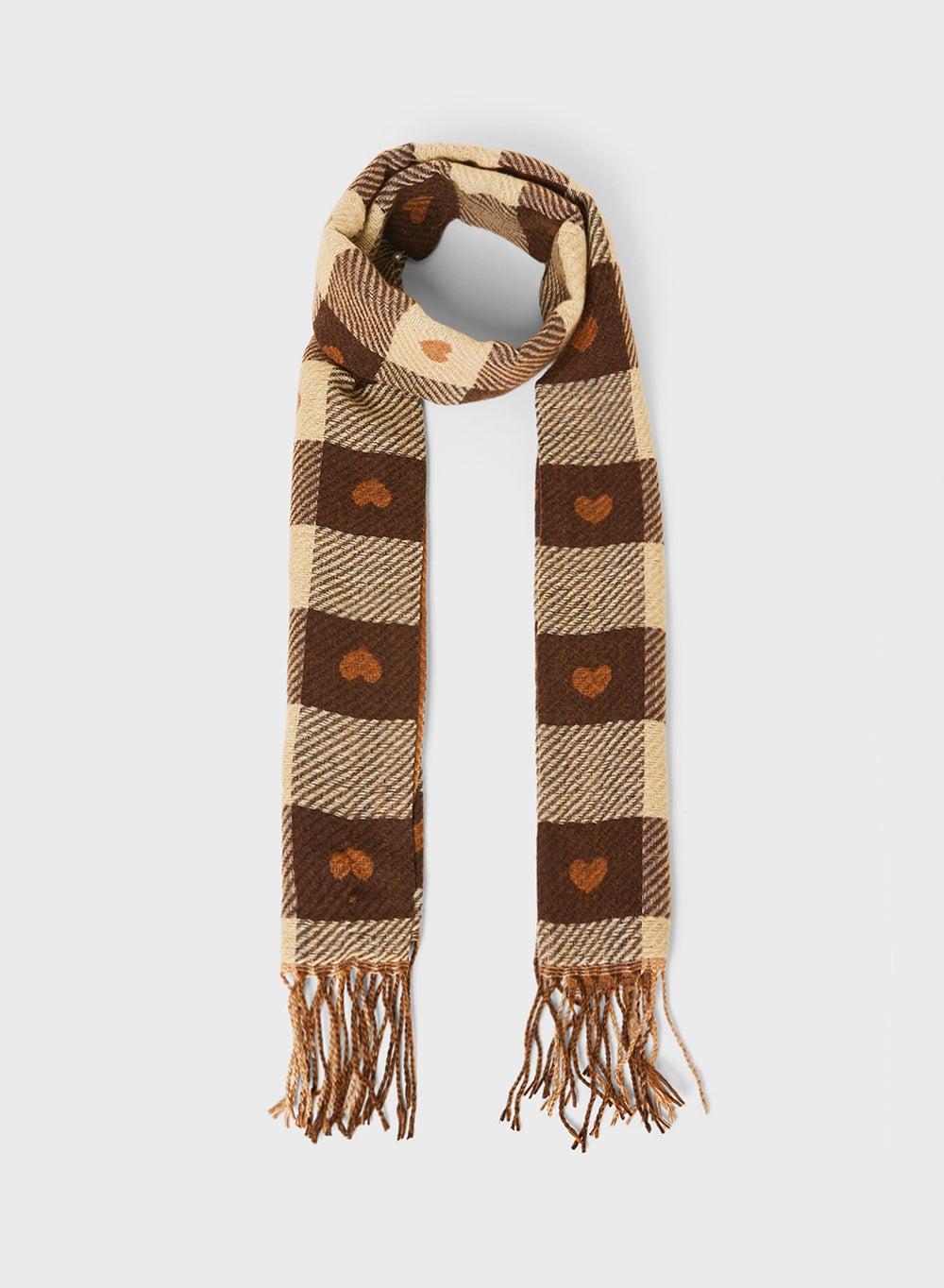 Ginger Heart Check Winter Scarf for Women - Light & Stylish - Image 1