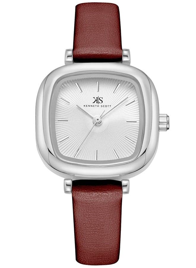 KENNETH SCOTT K22525-SLDW Elegant Square Analog Watch for Women - Image 1