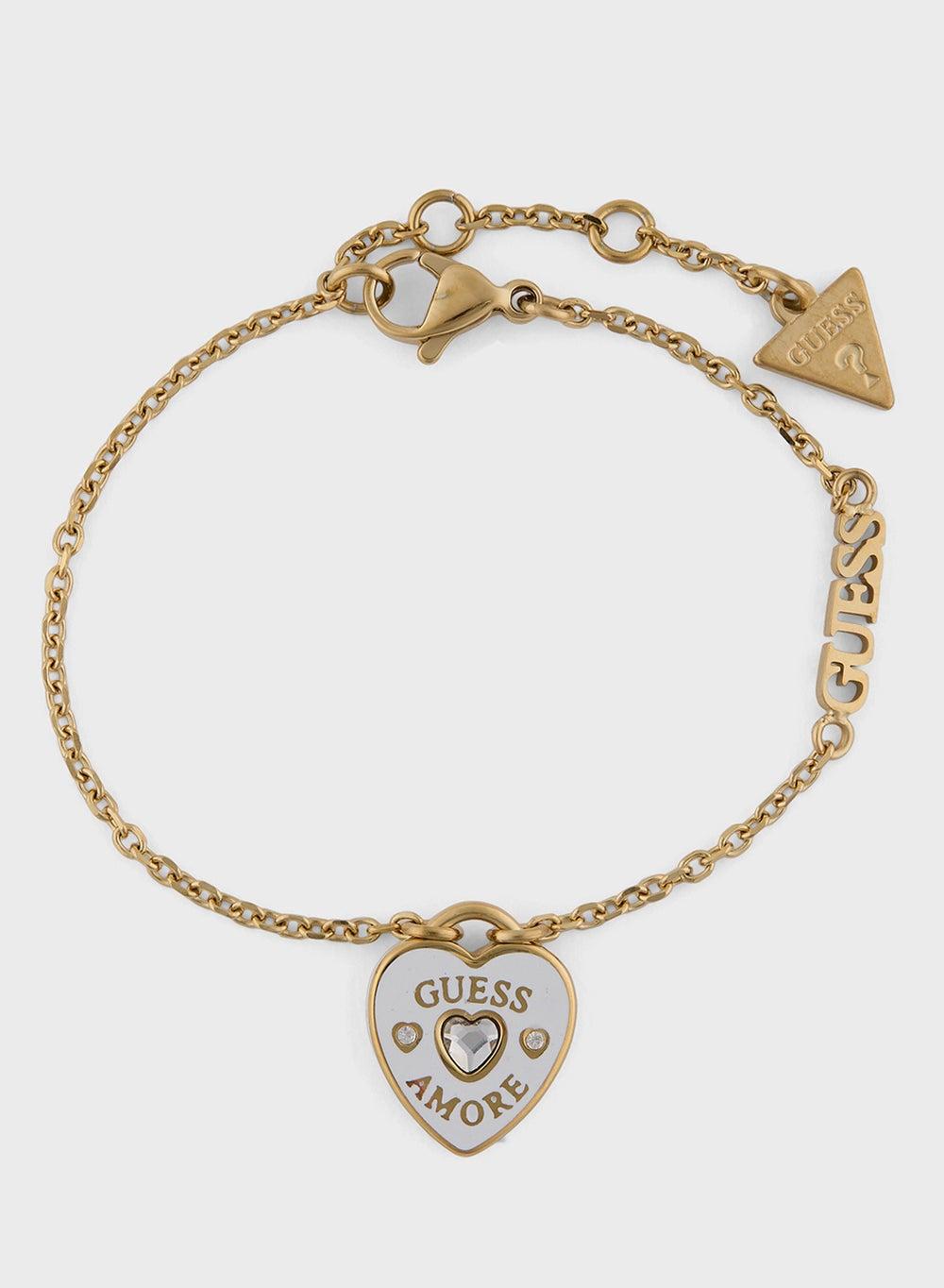 GUESS Heart Charm Gold-Tone Bracelet for Stylish Women - Image 1