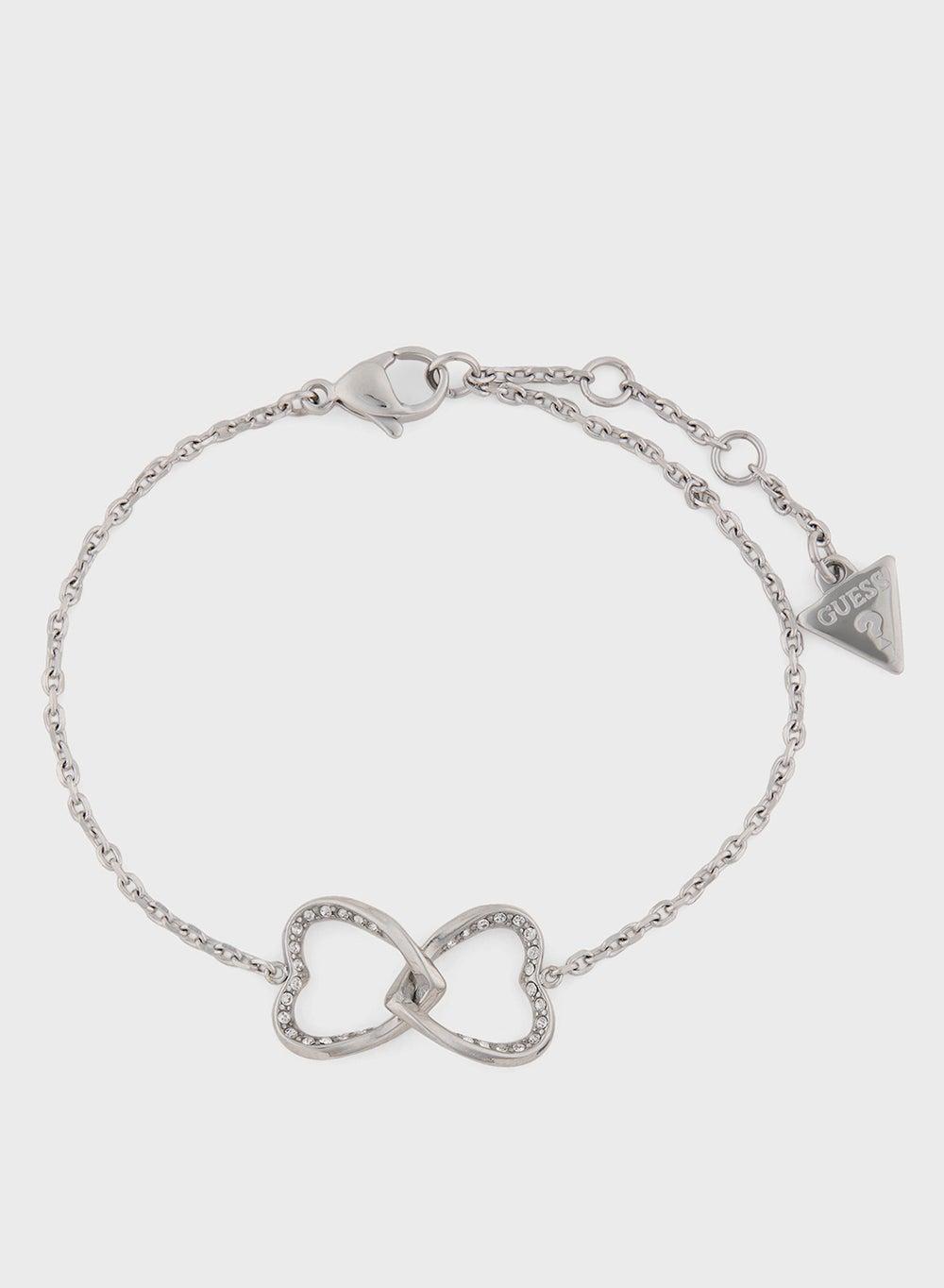 GUESS Mon Amour Two Hearts Crystal Bracelet for Women - Image 1