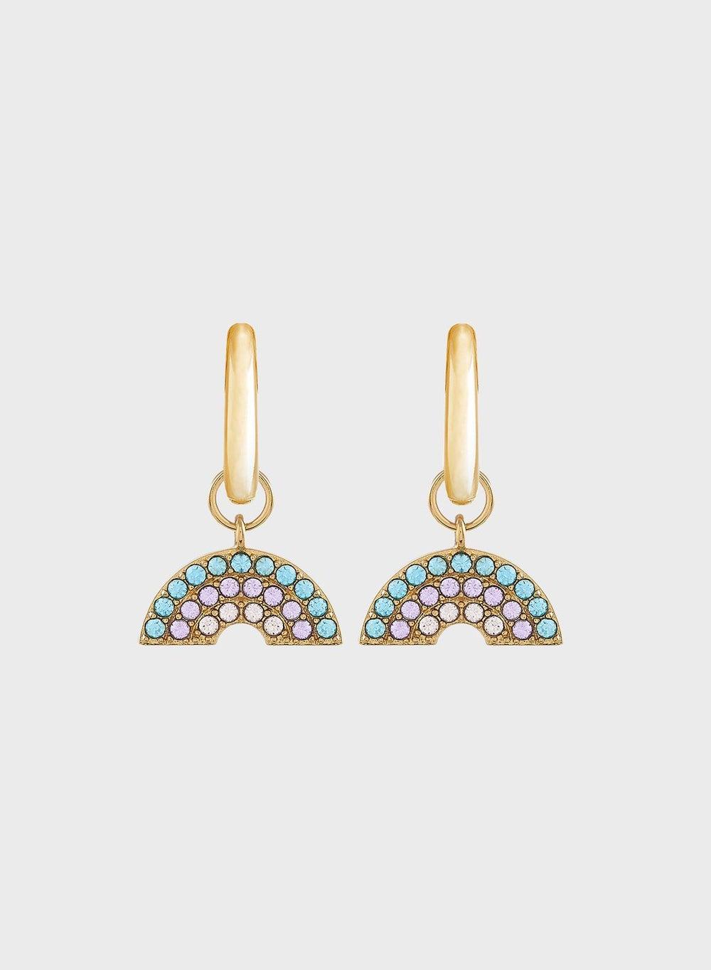 OLIVIA BURTON Sterling Silver & Brass Rainbow Charms Earrings - Image 1