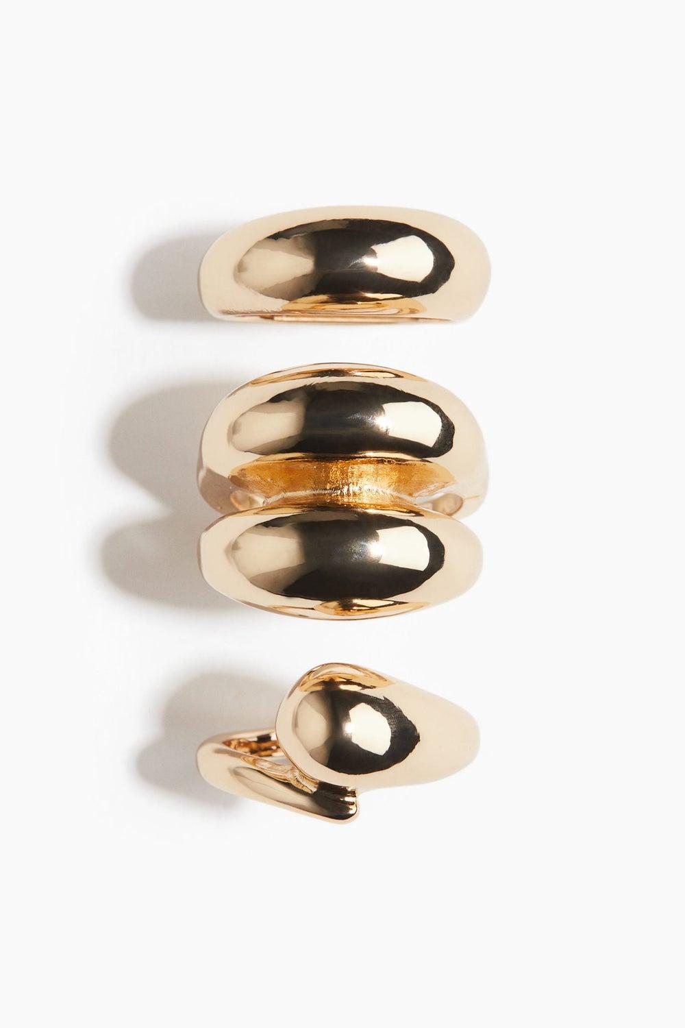 H&M Elegance Unleashed: 3-Pack Chunky Rings for Women - Image 1