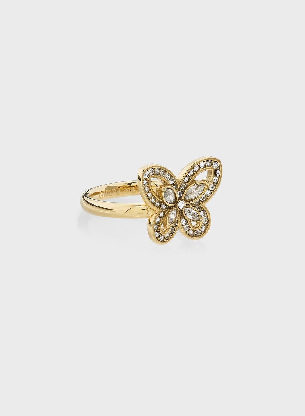 GUESS 16MM Butterfly Floral Ring for Elegant Women - Image 1