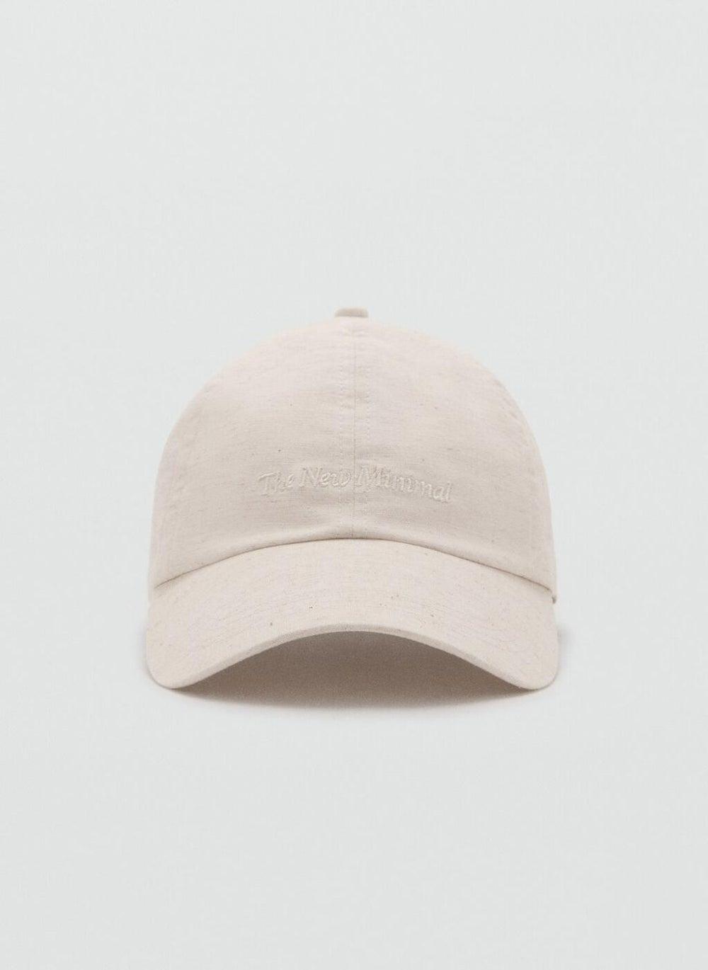 MANGO Women's Linen-Blend Cap with Chic Embroidery - Image 1