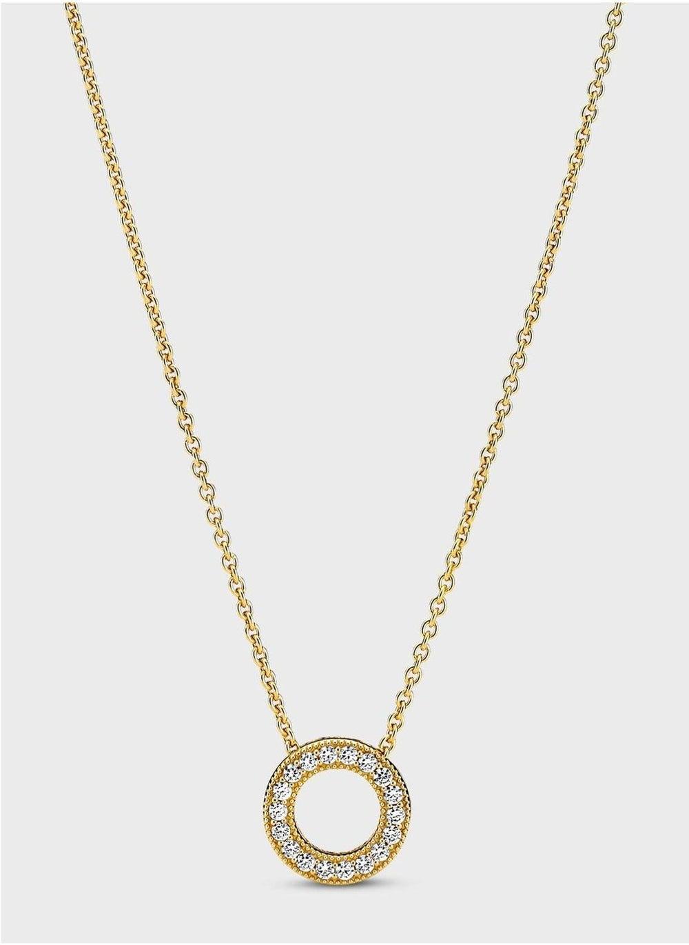 PANDORA Logo Pavé Circle Elegance Collier Necklace - Image 1