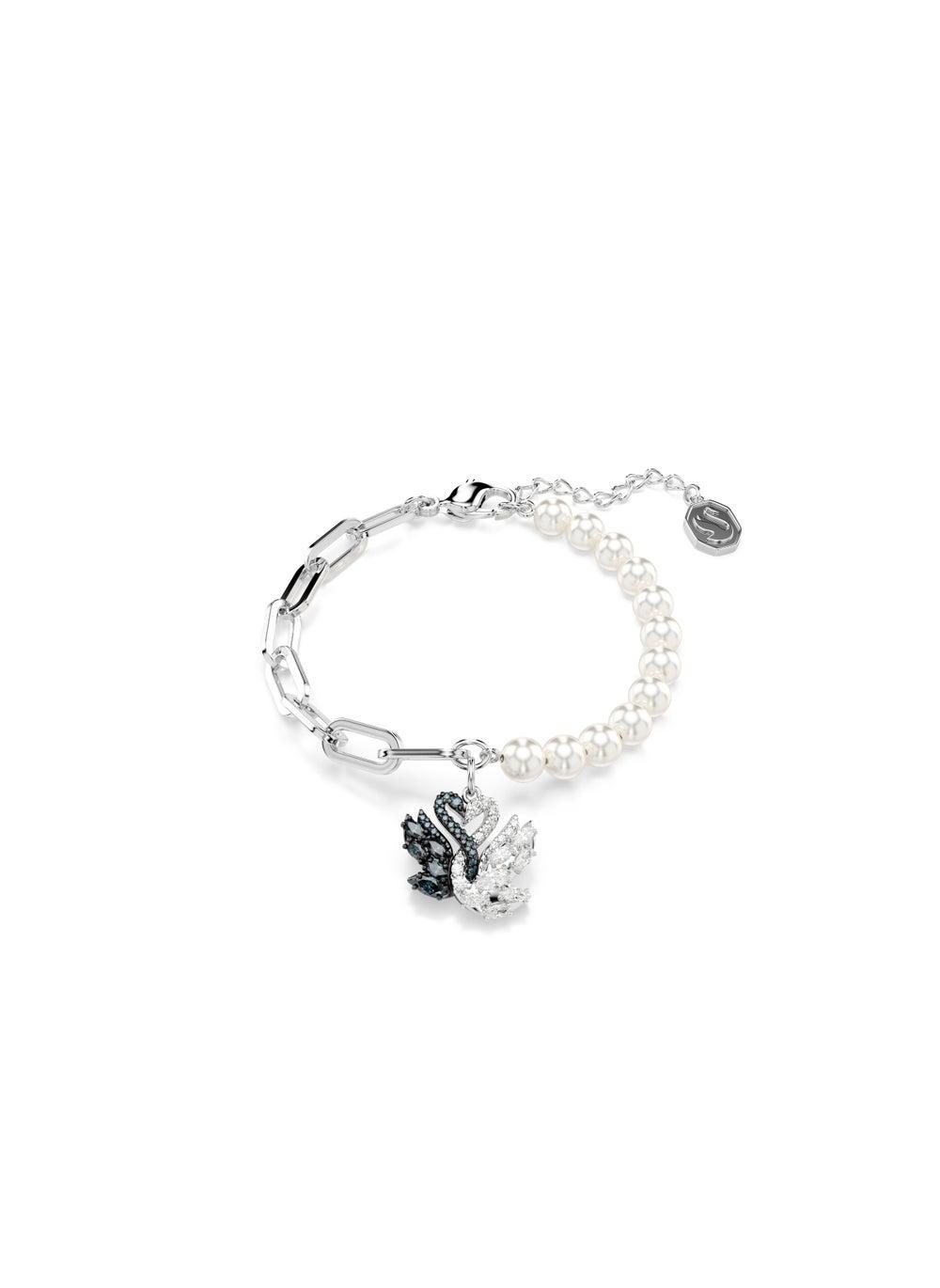 SWAROVSKI Swan Chain Bracelet - Elegance Adorned with Pearls - Image 1