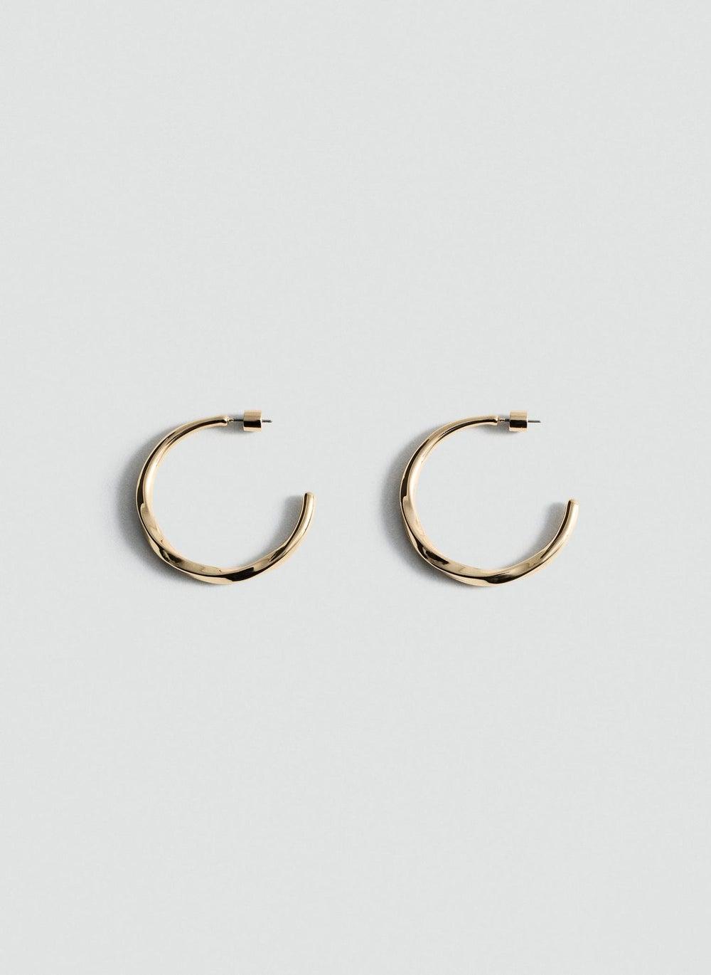 MANGO Elegant Twisted Hoop Earrings for Chic Style - Image 1