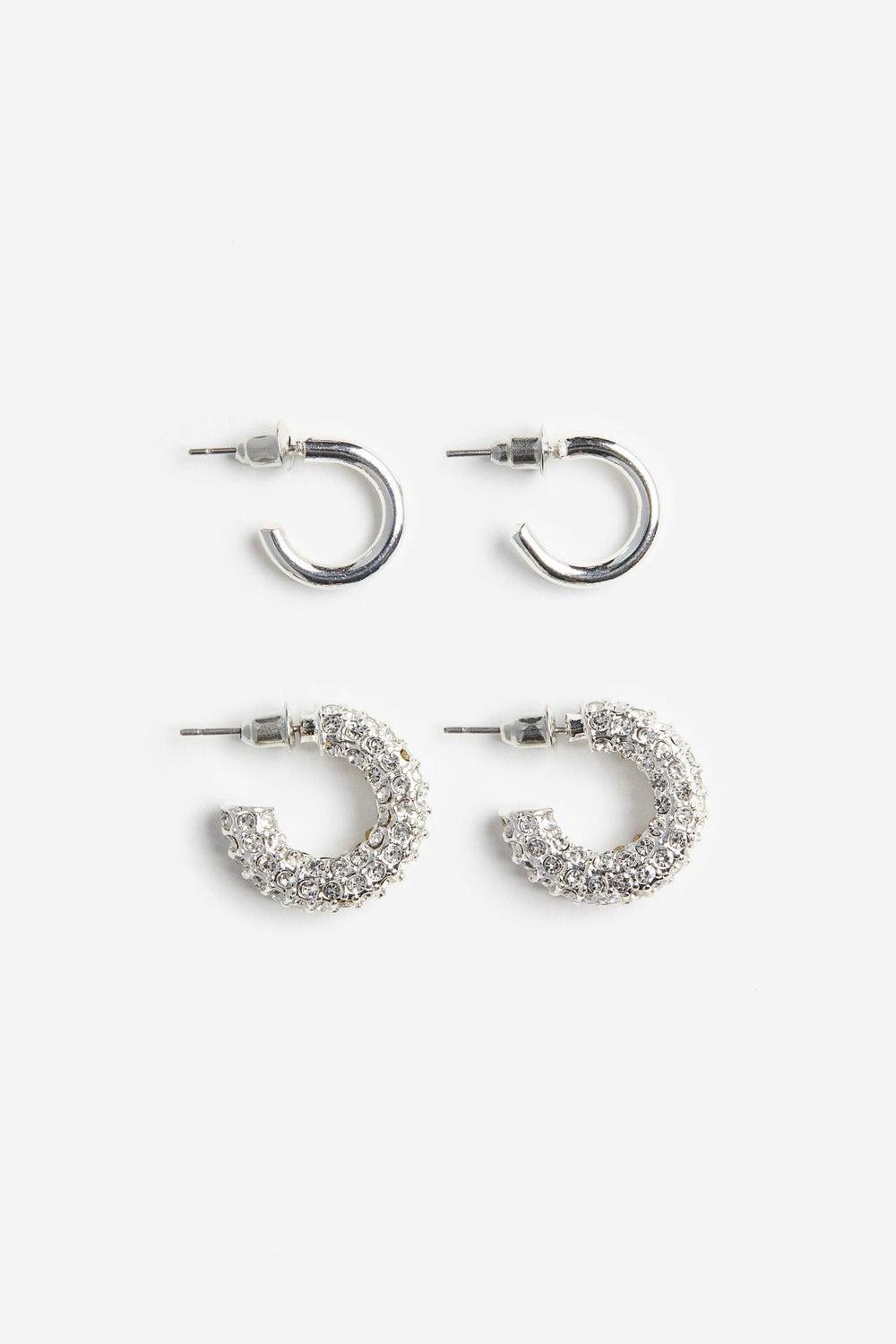 H&M Dual Charm Hoop Earrings Set - Versatile Elegance - Image 1