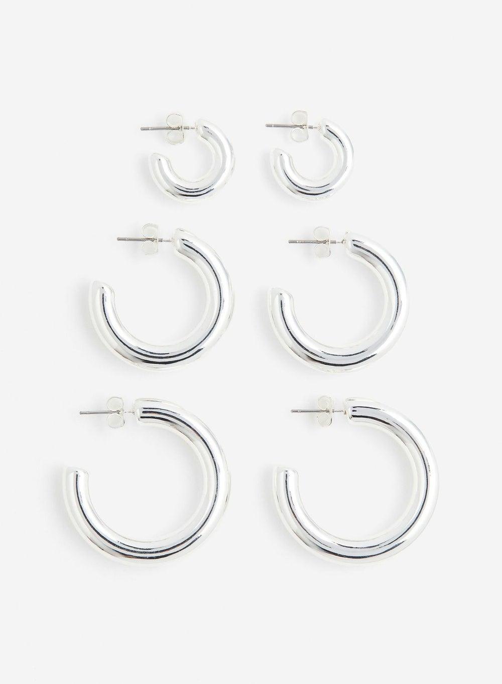 H&M Elegant Trio of Hoop Earrings for Women - Image 1