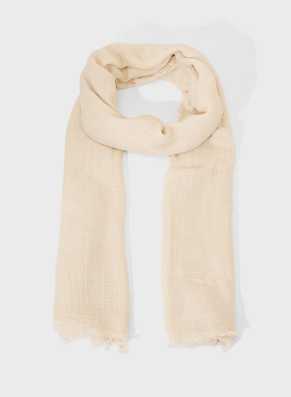 MANGO Women's Elegantly Frayed Edge Scarf - Image 1