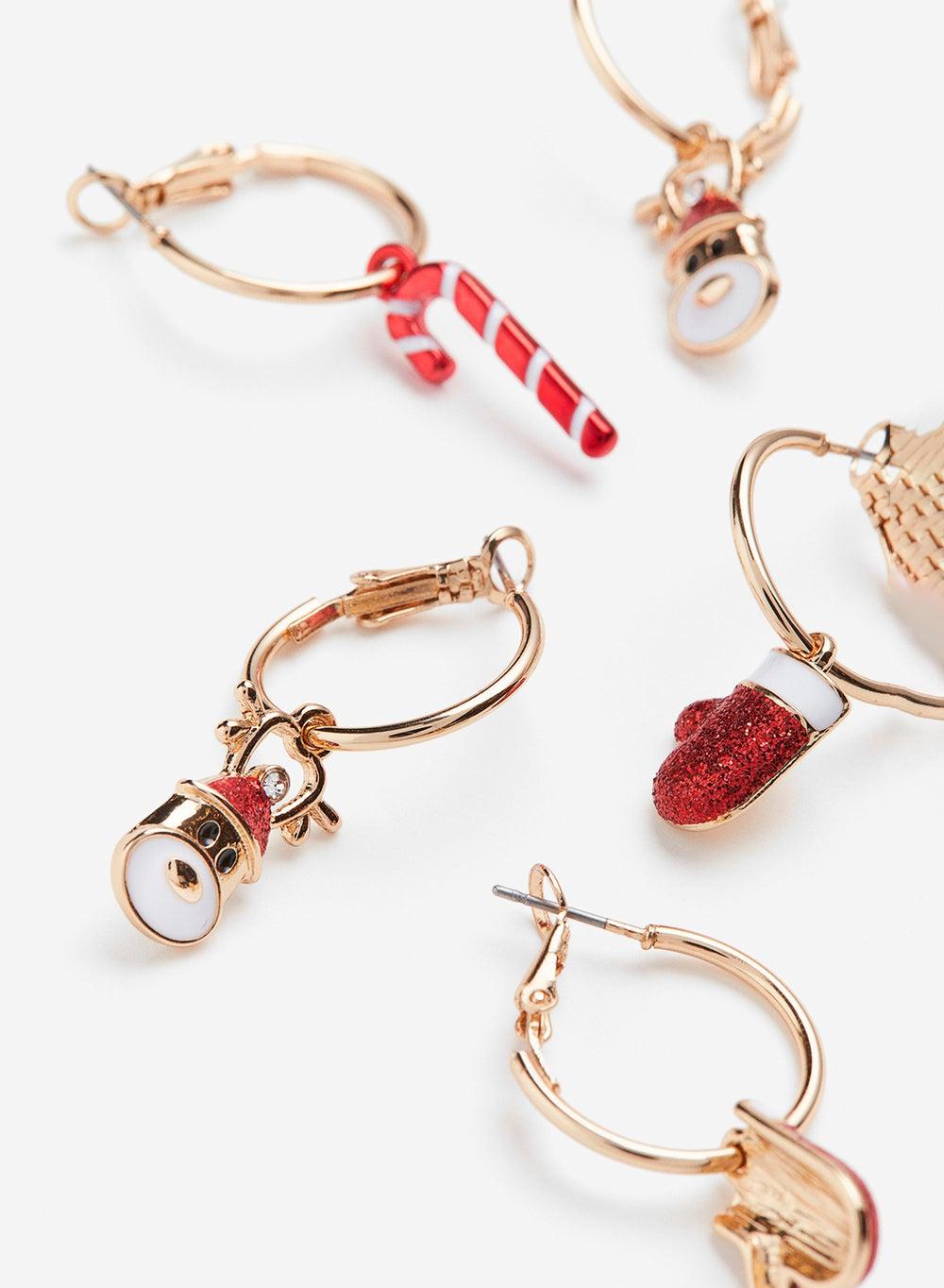 H&M Elegant Trio Pendant Hoop Earrings Set - Image 1