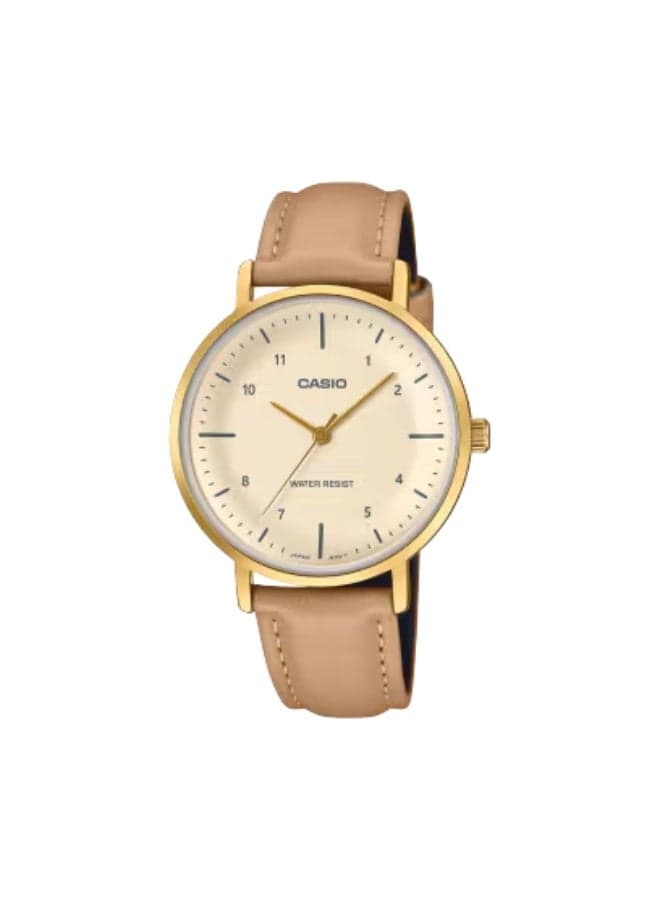 CASIO LTP-VT03GL-4BDF Elegant Gold Leather Women's Watch - Image 1