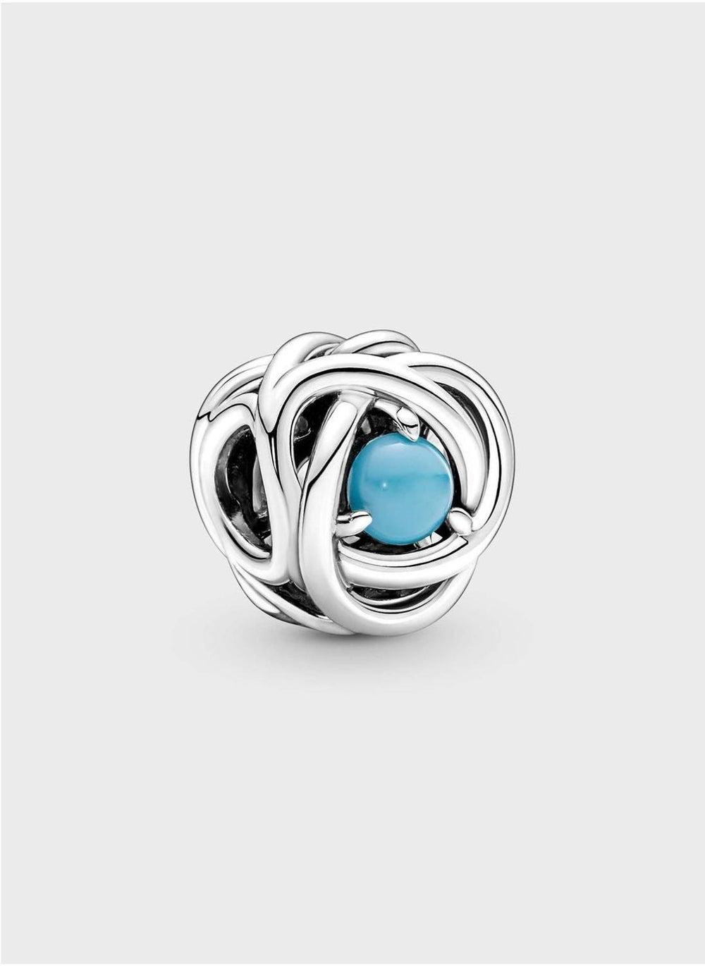 PANDORA Turquoise Blue Eternity Circle Women's Charm - Image 1