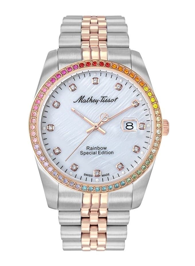 Mathey-Tissot Mathy Elegance: Unisex Silver-Rose Gold Watch H809BQI - Image 1