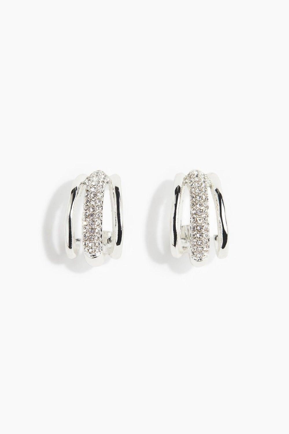 H&M Sparkling Rhinestone-Embellished Hoop Earrings - Image 1