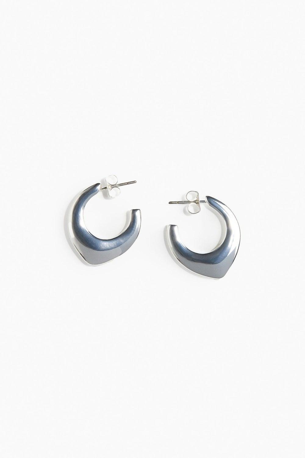 H&M Silver-Tone Circular Hoop Earrings - Everyday Elegance - Image 1