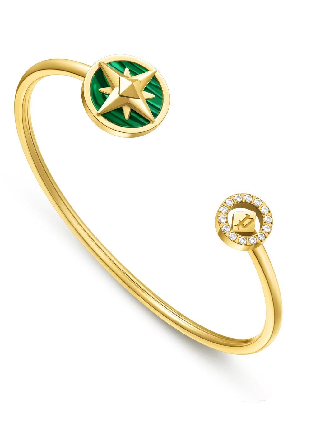 POLICE Lucky Star Malachite & Gold Bangle PEJLG0002001 - Image 1