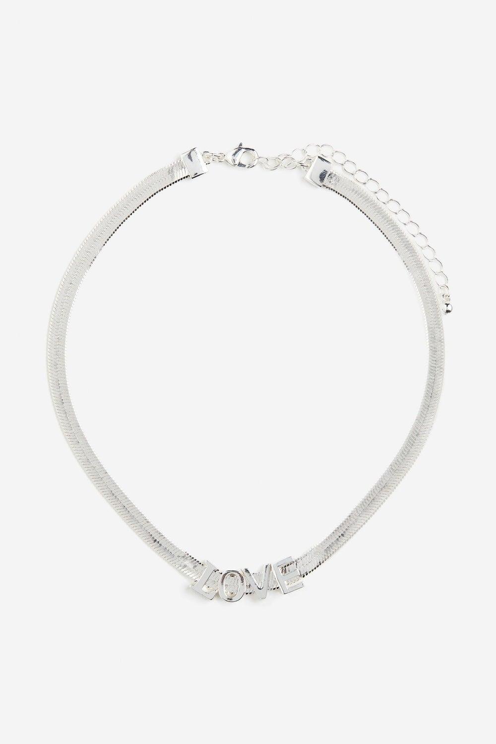 H&M Elegant Gold-Tone 'LOVE' Necklace for Women - Image 1