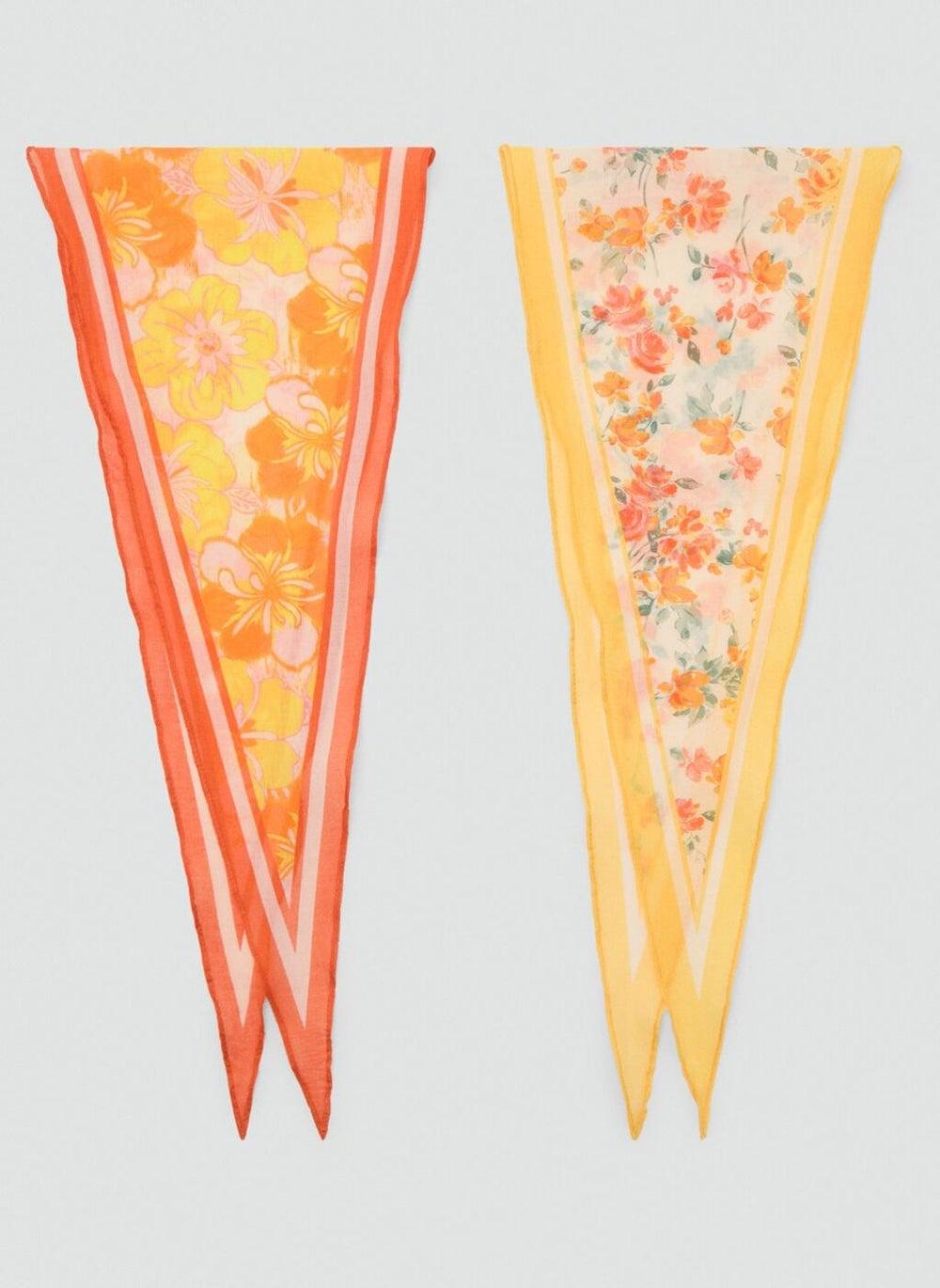 MANGO Chic Floral Duo Scarves for Elegant Pairings - Image 1