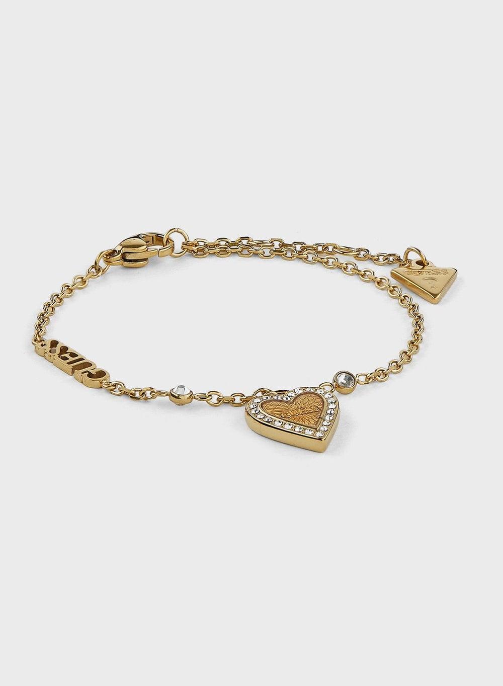 GUESS Heart Charm Bracelet - Elegant Stainless Steel - Image 1