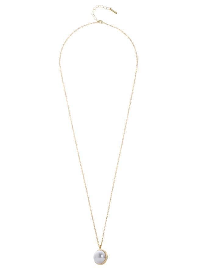 Karen Millen 14kt Gold-Plated Pearl Pendant Necklace - Image 1