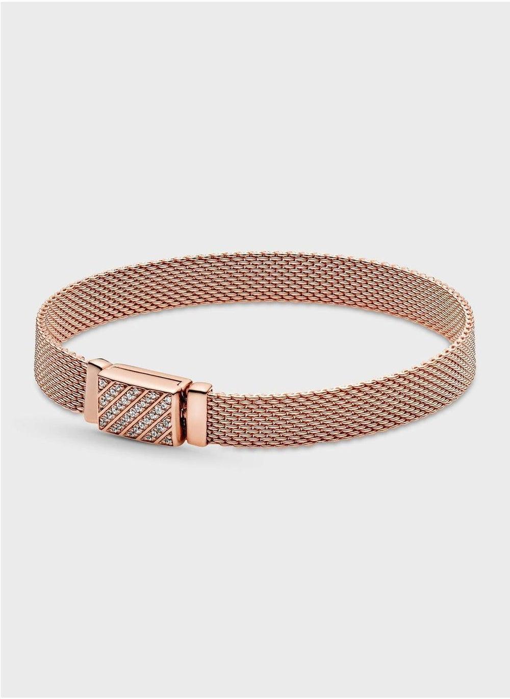 PANDORA Reflexions Rose Gold Pavé Bracelet for Women - Image 1