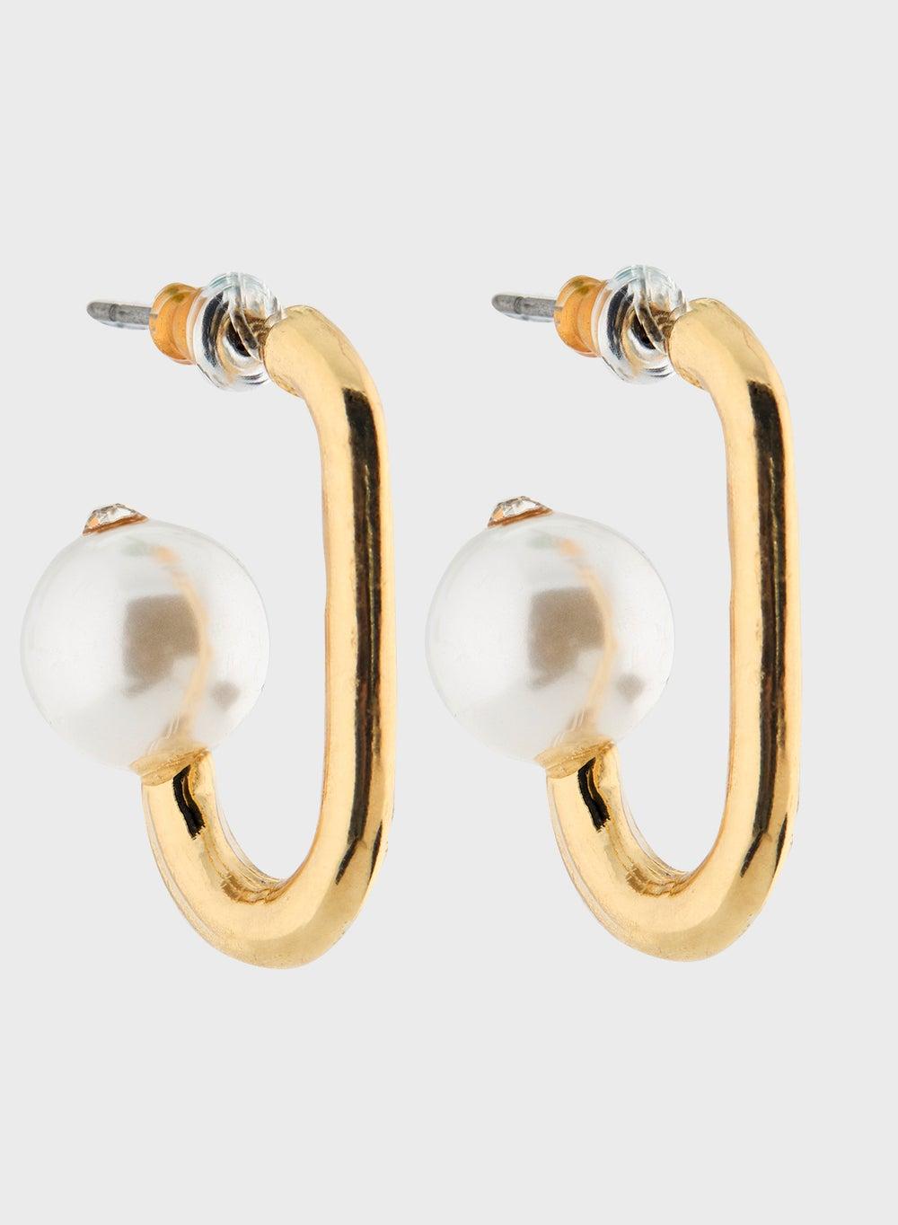 ELLA Pearl Hoop Earrings: Timeless Elegance Unleashed - Image 1