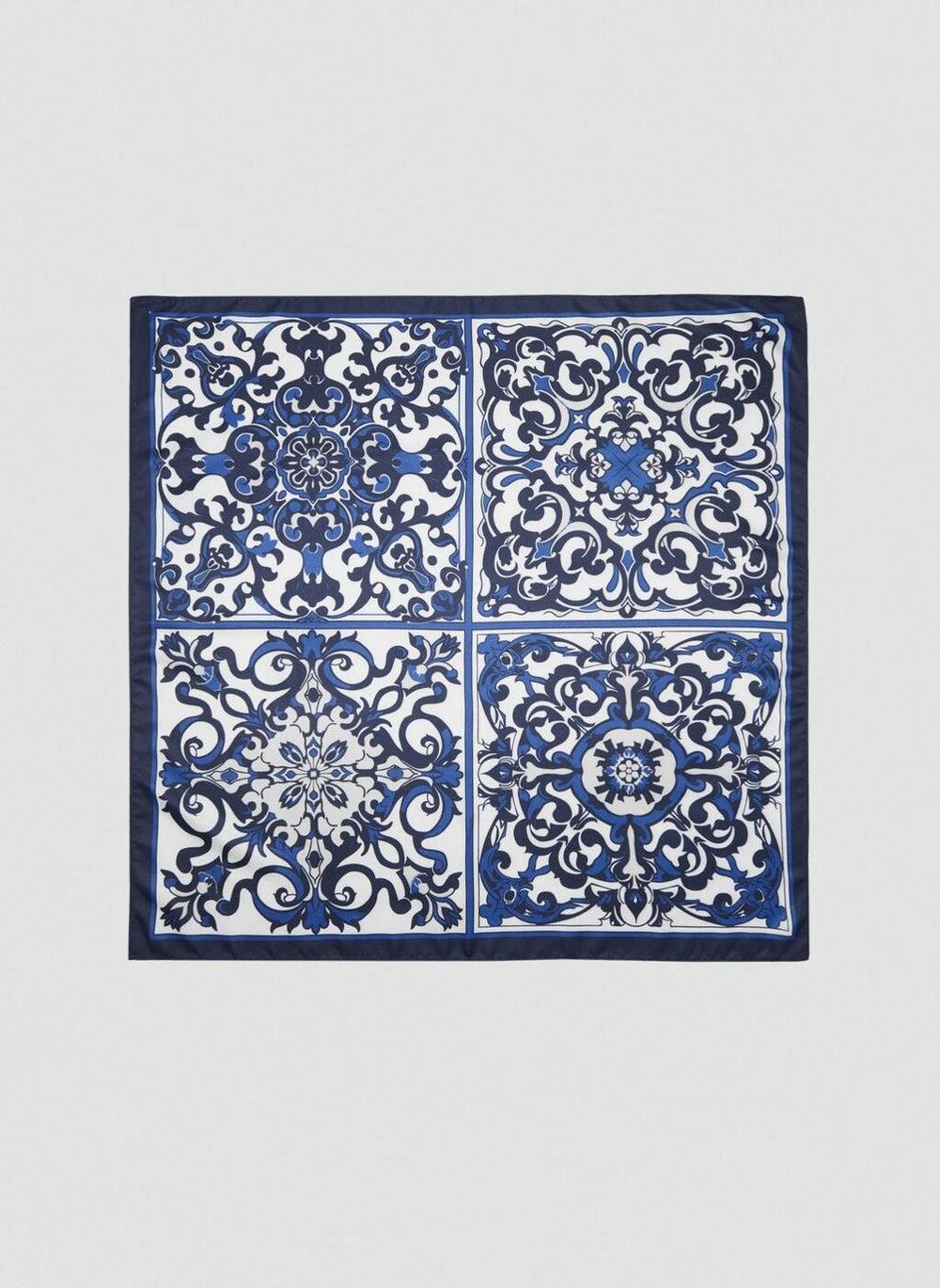 Lisboa Mediterranean Tile Print Neck Scarf by MANGO - Image 1