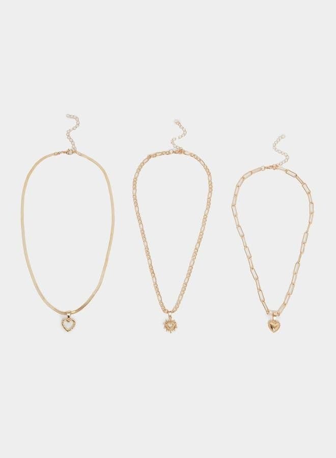 Styli Trio Heart Pendant Necklaces for Women - Image 1