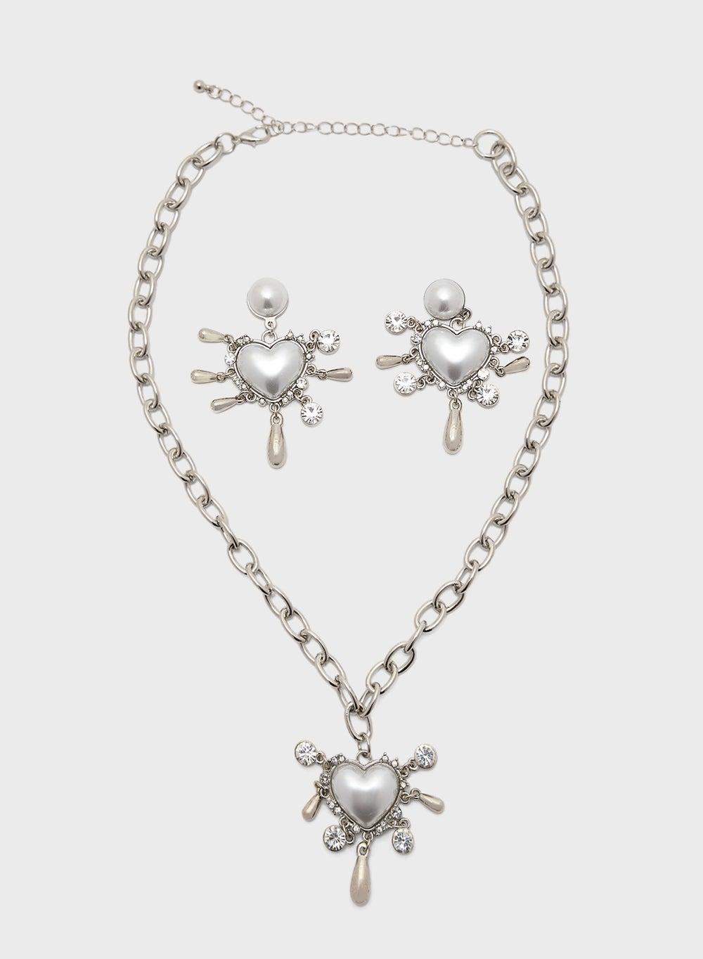 Ginger Abstract Heart Jewelry Set - Exquisite Elegance - Image 1