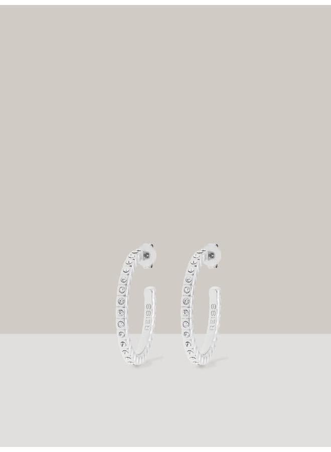 REISS Sade Crystal Hoop Earrings - Elegant Sparkle - Image 1