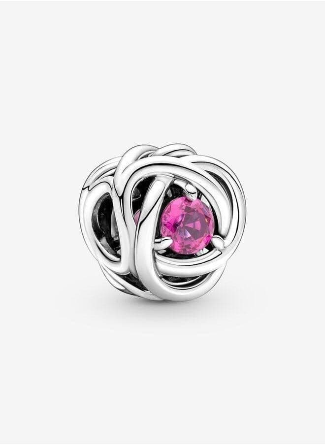 PANDORA Pink Eternity Circle Charm - Magenta Crystal - Image 1