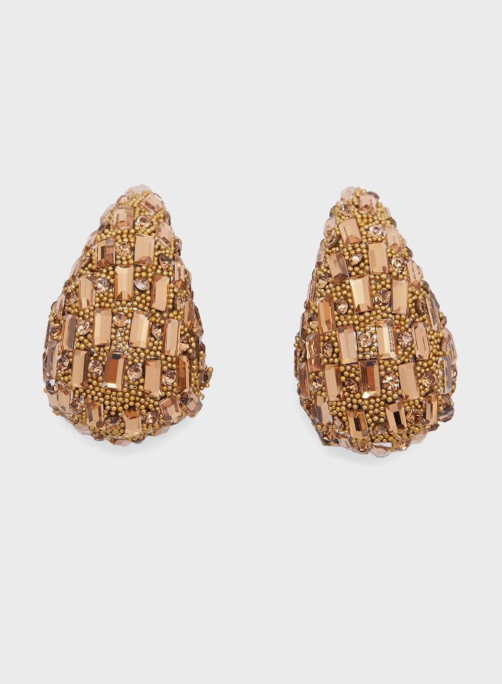 Ella Limited Edition Diamante Oval Stud Earrings - Image 1