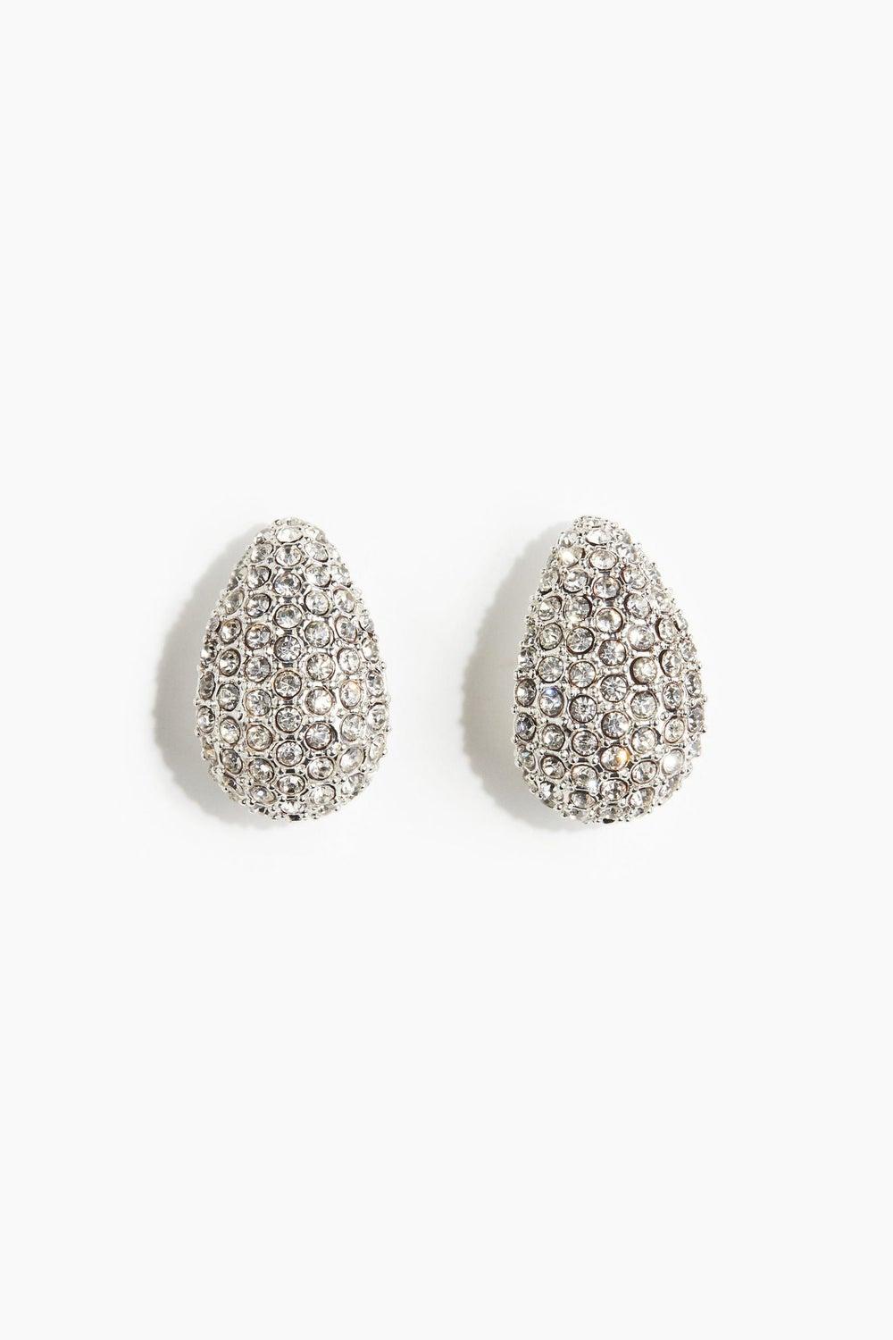 H&M Luxe Rhinestone-Embellished Hoop Earrings - Image 1