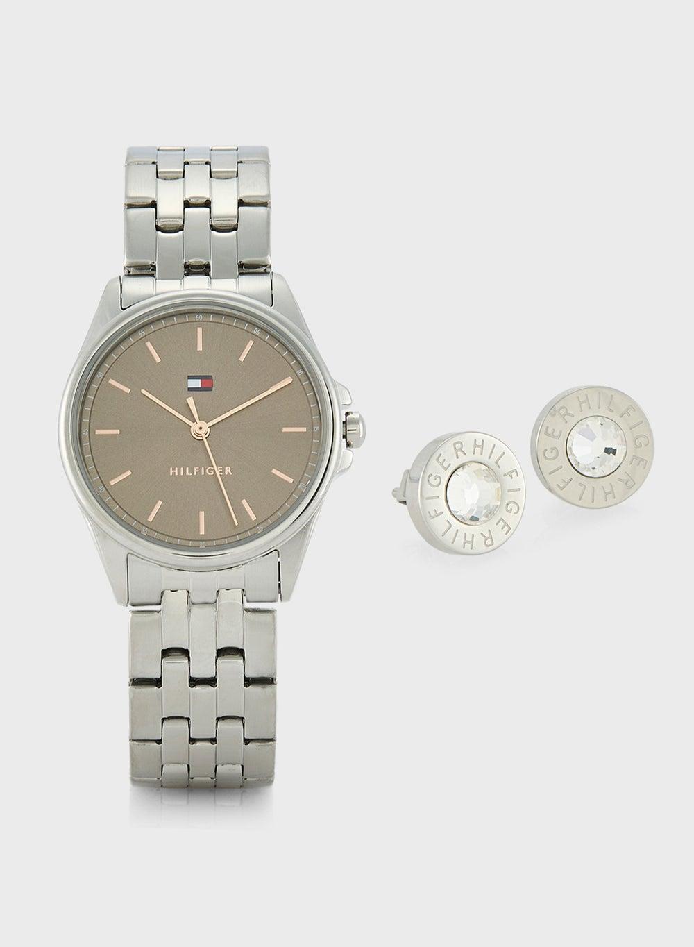TOMMY HILFIGER Elegant Analog Watch & Earrings Set for Women - Image 1