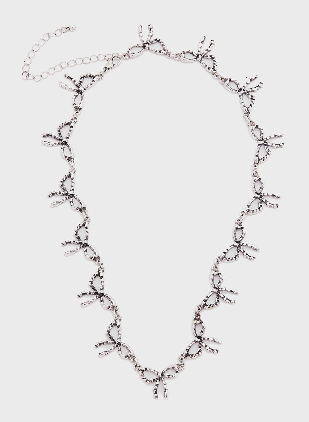 Antique Finish Ginger Bow Necklace for Elegant Women - Image 1