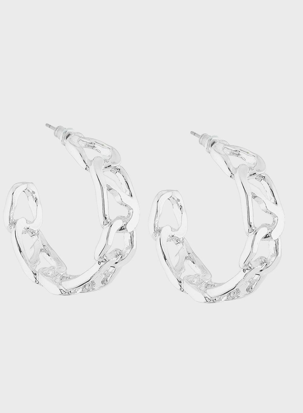 Ginger Chain Link Hoop Earrings for Elegant Women - Image 1