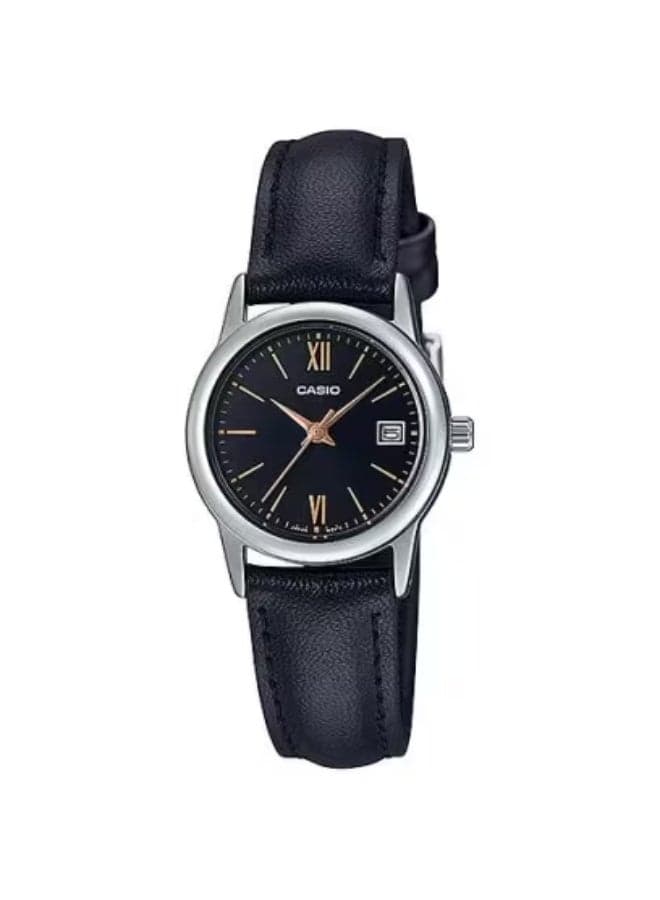 CASIO Elegance in Time LTP-V002L-1B3UDF Women's Leather Watch - Image 1