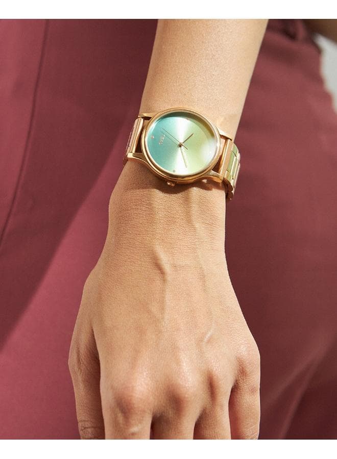 Ombre Green Chumbak Women's Analog Watch | Stylish Timepiece - Image 1