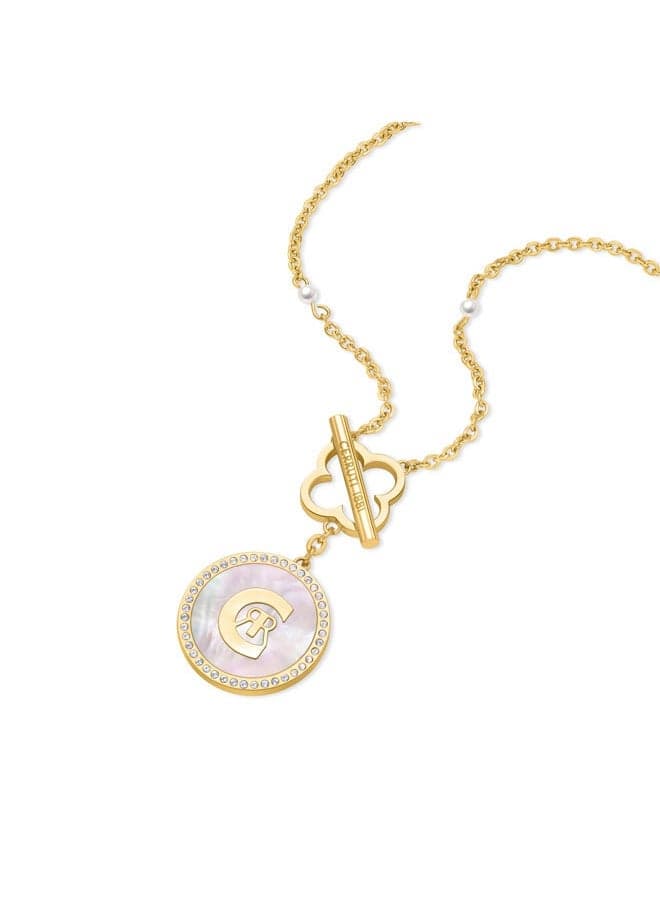 CERRUTI 1881 Gold Greta Clover Pendant Necklace – Dual-Tone Elegance - Image 1