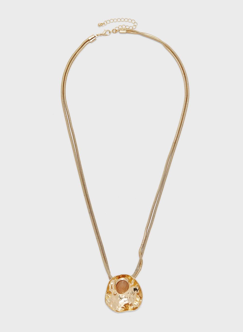 ELLA Hammered Pendant Necklace - Elegance Unleashed - Image 1