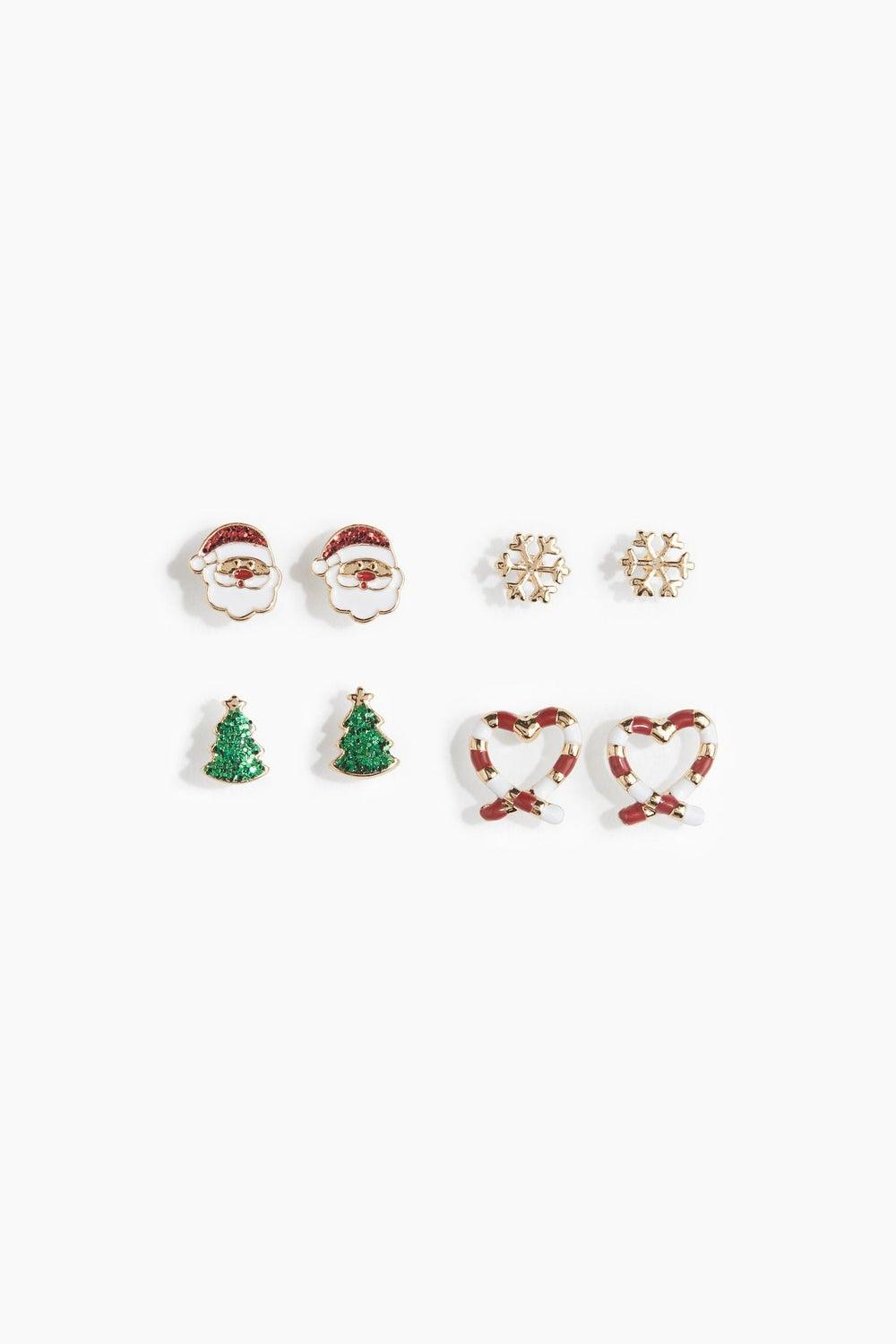 H&M Holiday Chic 4-Pair Stud Earrings Collection - Image 1