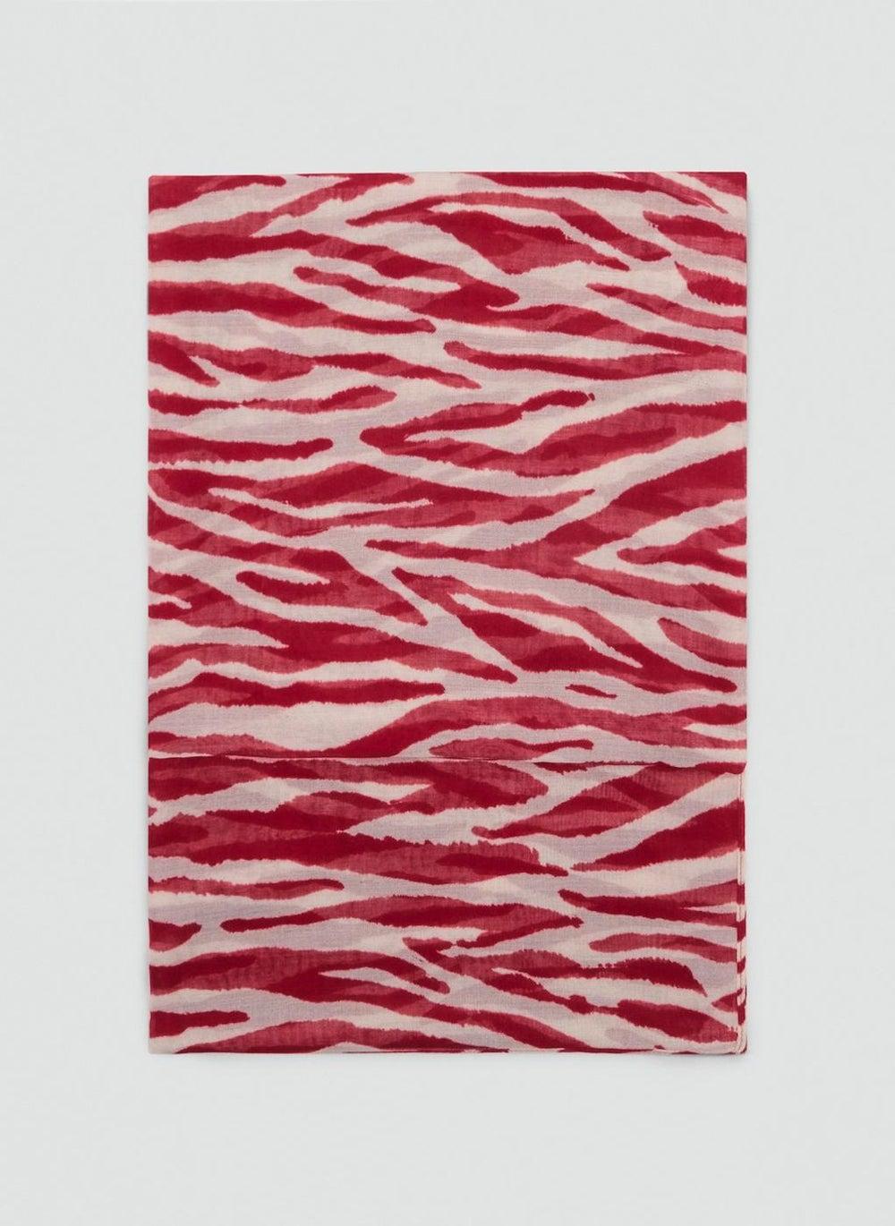 MANGO Zebra Print Cotton Blend Women's Scarf - Image 1