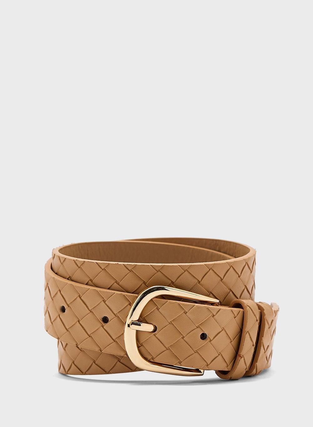 Elegant Ginger Weave Textured Women's Belt - Image 1