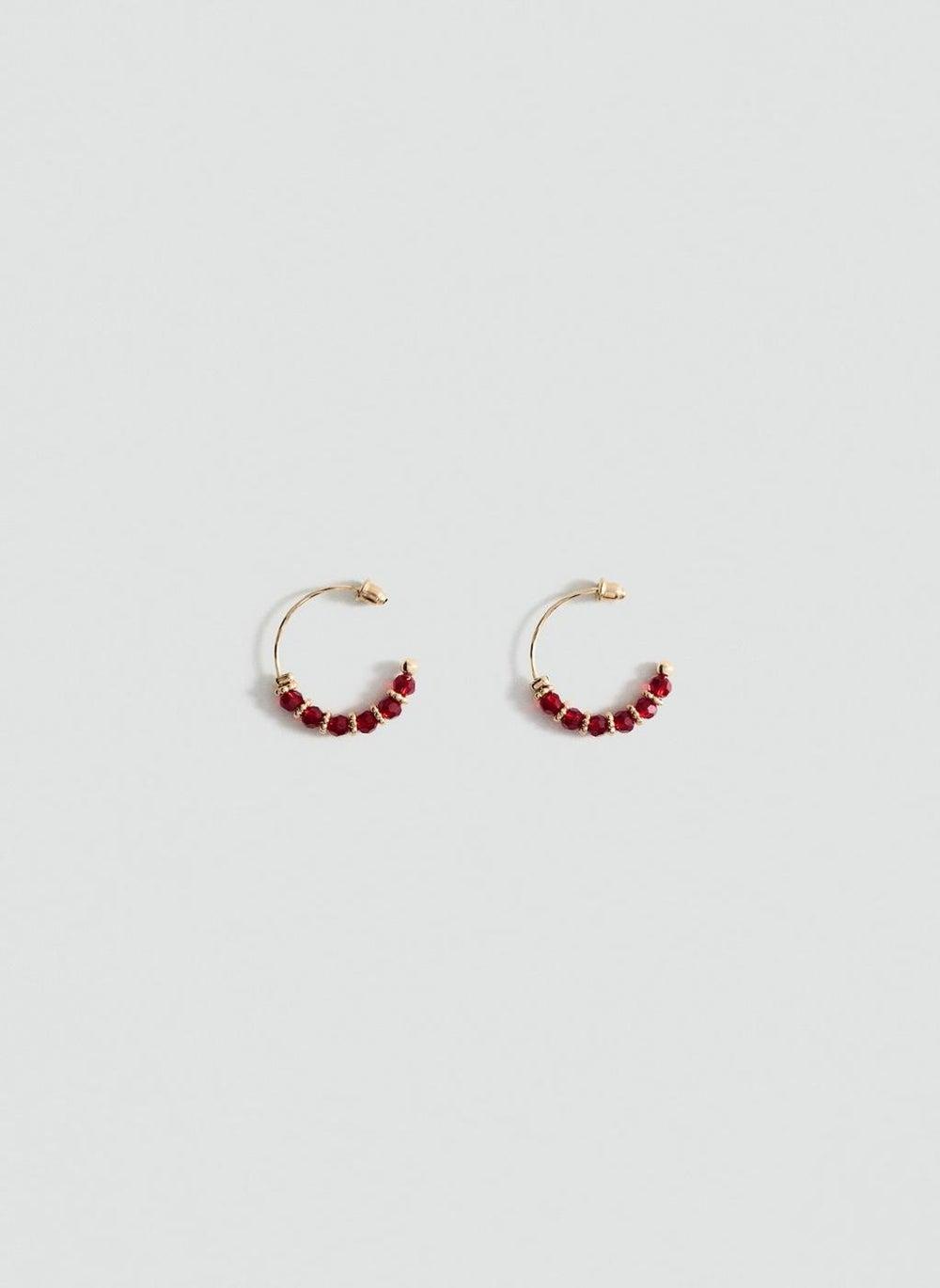 MANGO Chic Hoop Ball Detail Earrings for Modern Women - Image 1