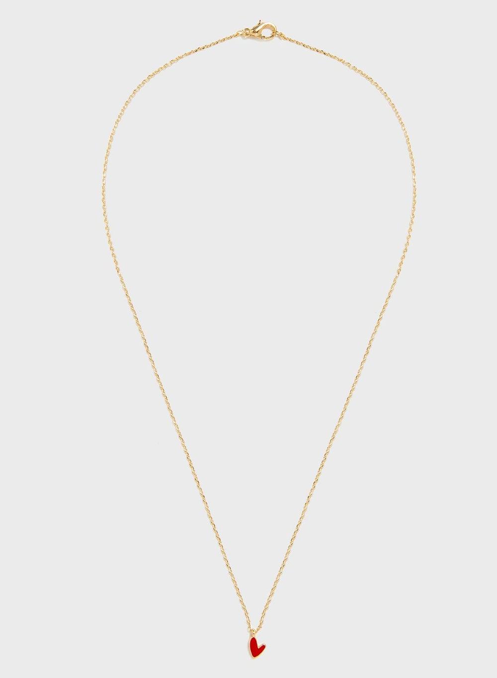 Elegant Ginger Heart Pendant Necklace - Gold Tone - Image 1