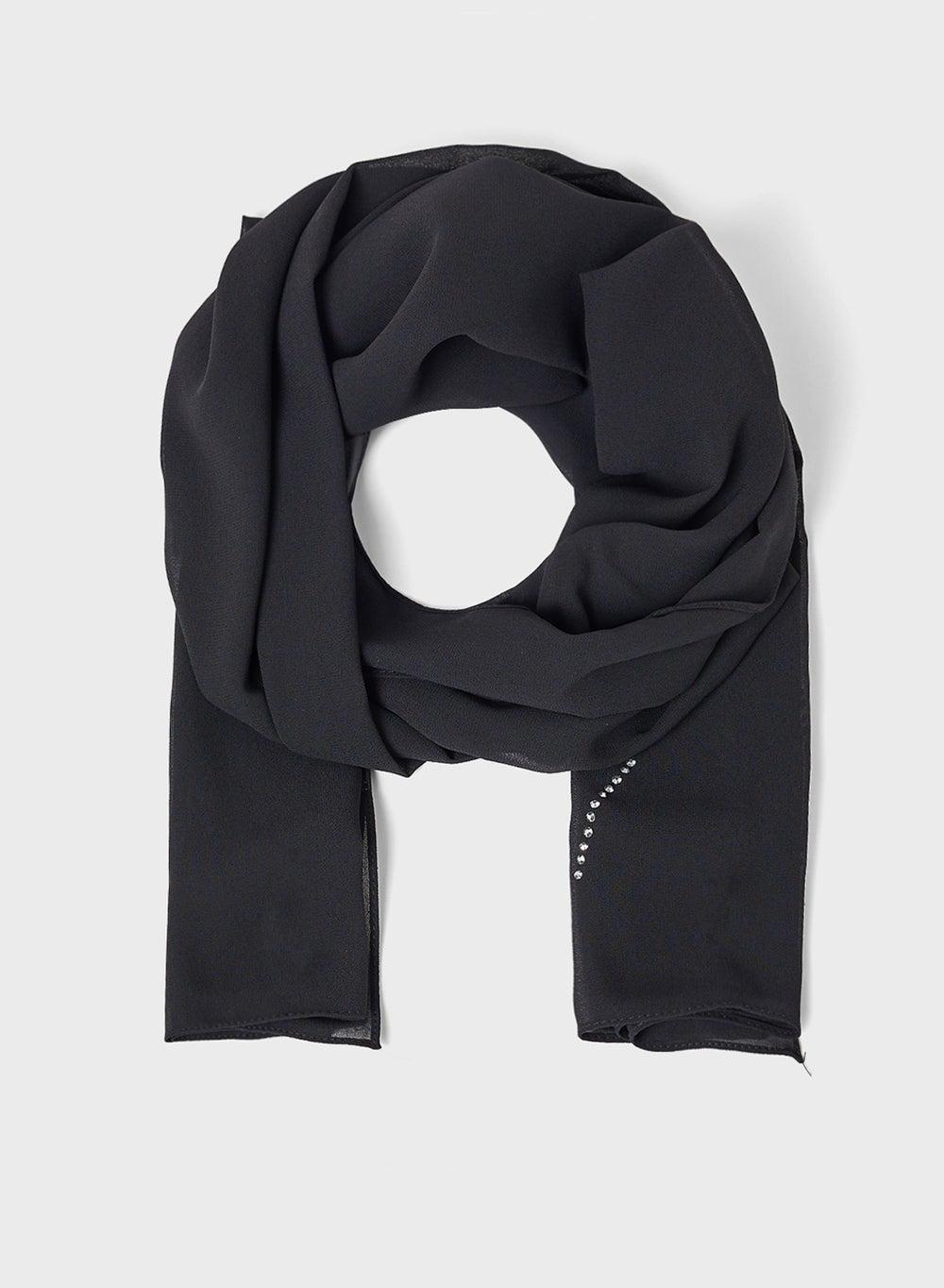 Khizana Floral Diamante Long Hijab Scarf - Elegance Unleashed - Image 1