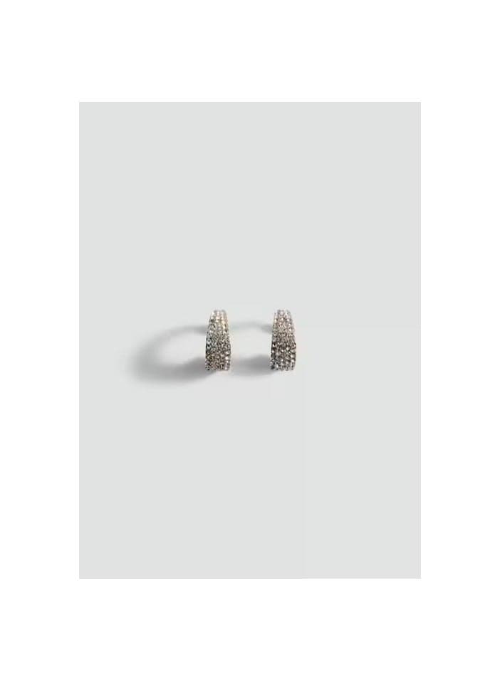 MANGO Crystal Elegance: Chic Hoop Earrings - Image 1
